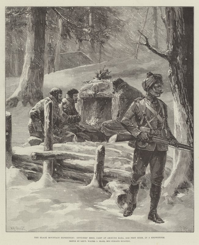 黑山探险，军官乱，Akhund Baba营地，9100英尺高，在暴风雪中 作者 威廉·海沙姆·奥弗兰德