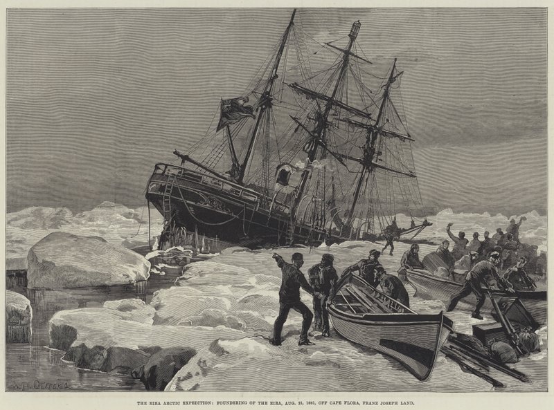 Eira Arctic Expedition，1881年8月21日Eira的起义，在Cape Flora，Franz Joseph Land附近 作者 威廉·海沙姆·奥弗兰德