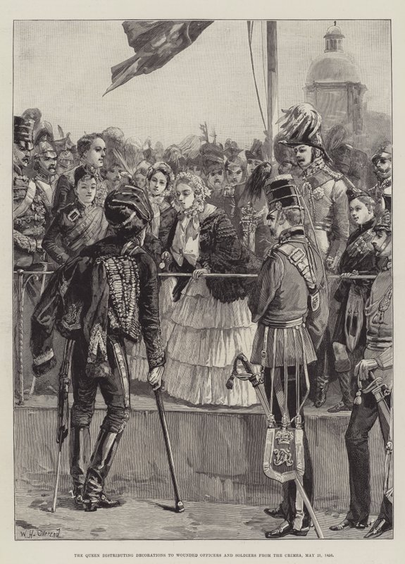 1856年5月21日，女王从克里米亚向受伤的军官和士兵分发装饰品 作者 威廉·海沙姆·奥弗兰德