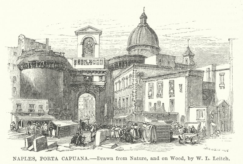 那不勒斯，Porta Capuana （雕刻） 作者 威廉·莱顿（后）里奇