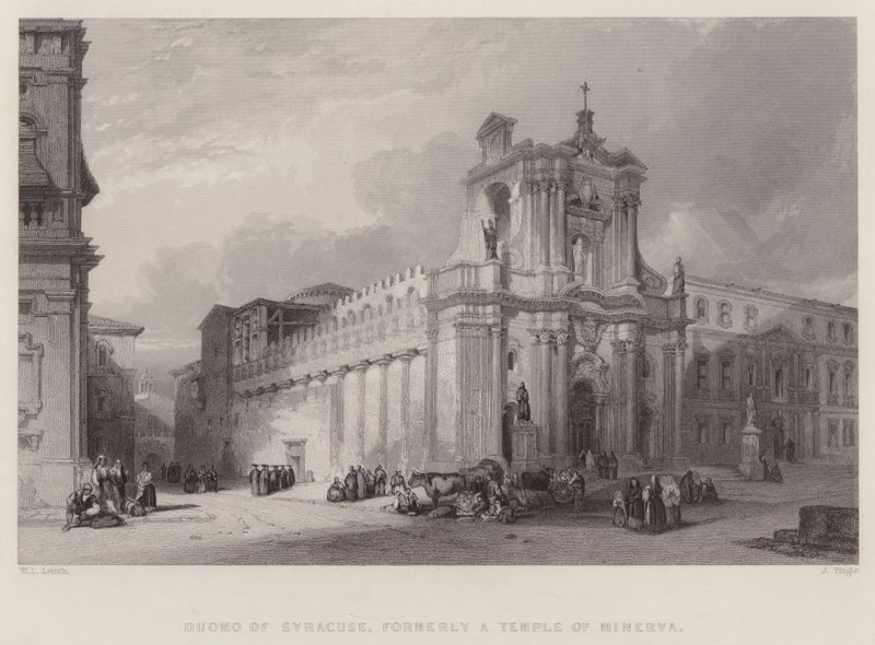 Duomo of Syracuse, formerly a Temple of Minerva (engraving) 作者 威廉·莱顿·利奇