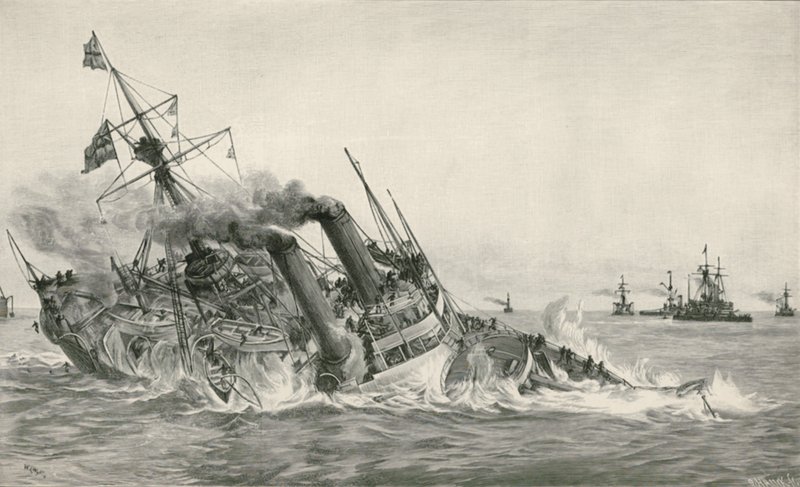 HMS维多利亚与HMS Camperdown碰撞后沉没 作者 威廉·莱昂内尔·威利