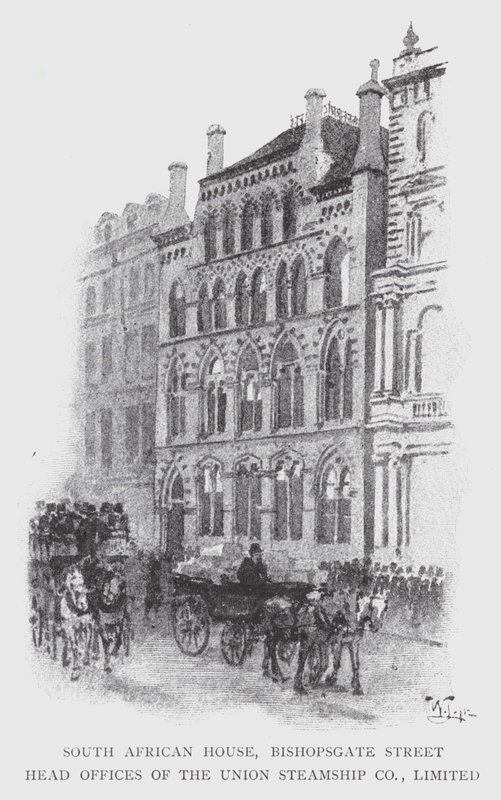 South African House, Bishopsgate Street, Head Offices of the Union Steamship Co, Limited (litho) 作者 威廉·卢克