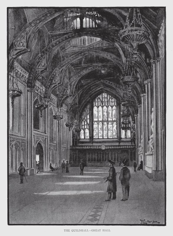 The Guildhall, Great Hall (litho) 作者 威廉·卢克
