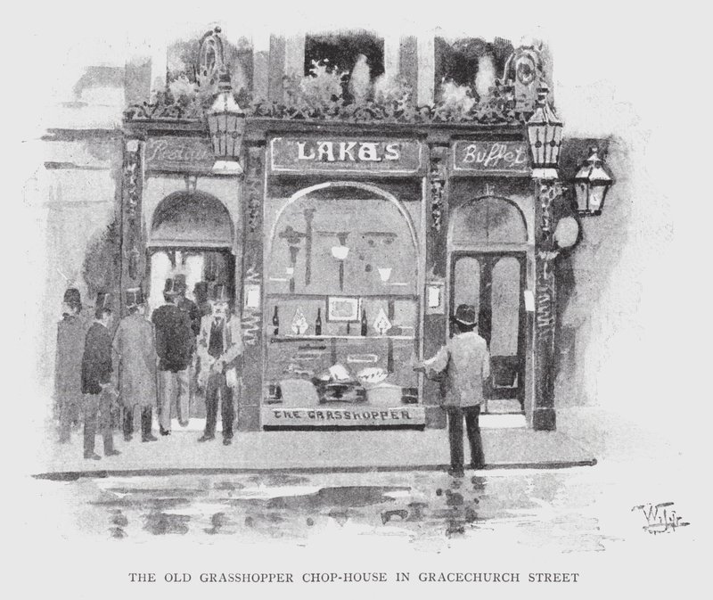 The Old Grasshopper Chop-House in Gracechurch Street (litho) 作者 威廉·卢克
