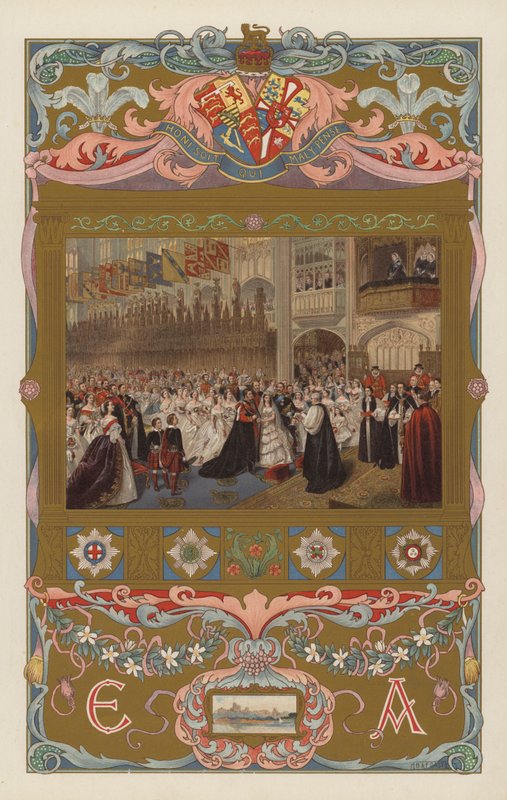 The wedding of the future King Edward VII and Queen Alexandra, in St Georges Chapel, Windsor, on 10 March 1863 (colour litho) 作者 威廉·鲍威尔（之后）弗里斯
