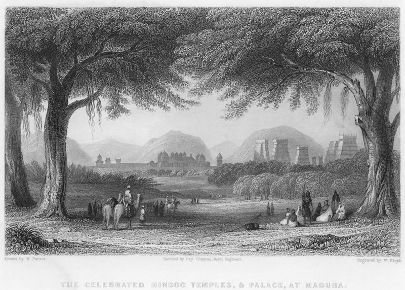 The Celebrated Hindoo Temples, and Palace, at Madura (engraving) 作者 威廉·珀瑟