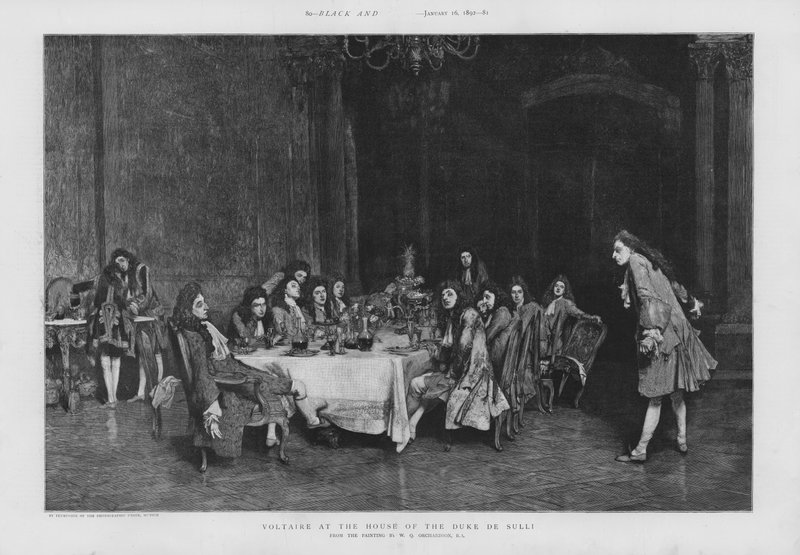 Voltaire at the House of the Duke of Sulli (litho) 作者 威廉·奎勒（之后）奥查德森
