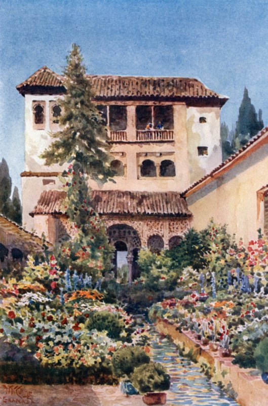 格拉纳达，Generalife（彩色印刷版） 作者 威廉·维赫·柯林斯