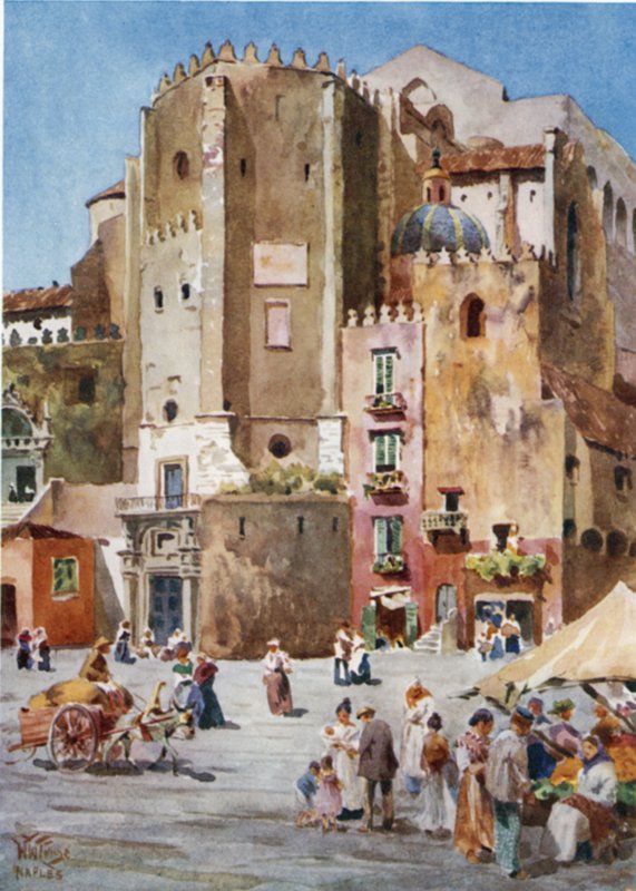 那不勒斯S. Domenico Maggiore（彩色石版画） 作者 威廉·维赫·柯林斯