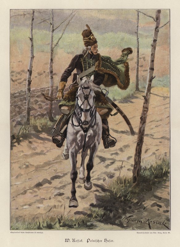 波兰轻骑兵（彩色石版画） 作者 Wojciech Kossak