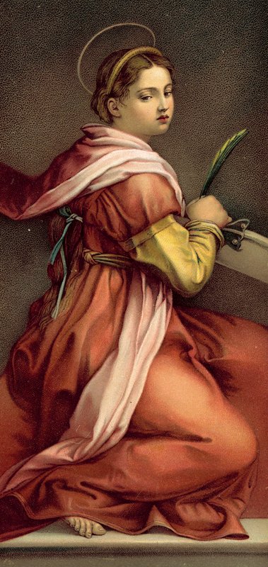 St Katherine（chromolitho） 作者 安德里亚·德尔（后）萨托