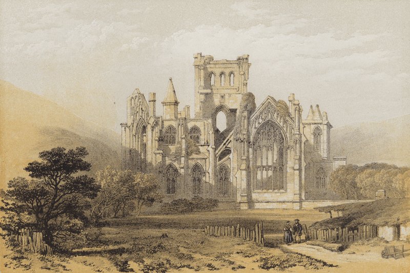 来自东部的Melrose Abbey（chromolitho） 作者 在大卫·罗伯茨之后