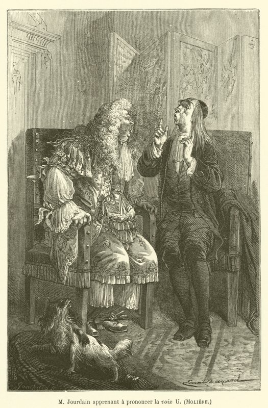 Jourdain先生学会发音U，Moliere 作者 在埃米尔·安托万·贝亚德（Emile Antoine Bayard）之后