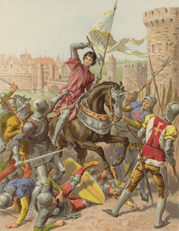 Jeanne DArc在Compiegne（chromolitho）囚犯 作者 在弗雷德里克·西奥多·利克斯之后
