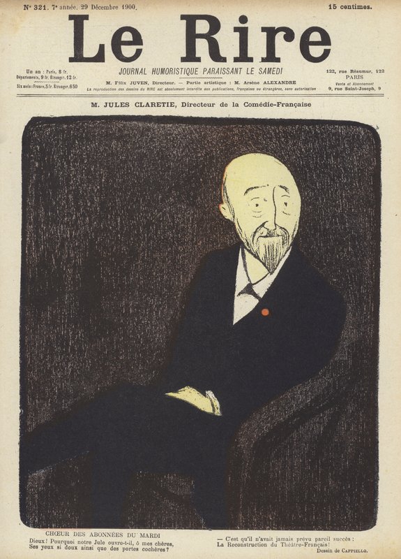 Jules Claretie，Comedie-Francaise主任，Le Rire插图 作者 莱昂内托·卡皮耶洛之后