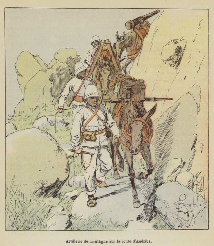 在Andriba路的山火炮 作者 在路易斯·查尔斯·轰炸之后