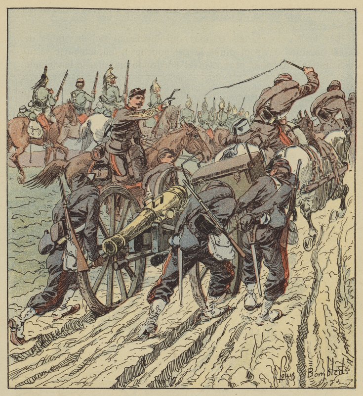 第6龙保护下的Artenay Combat Artillery Retreat 作者 在路易斯·查尔斯·轰炸之后