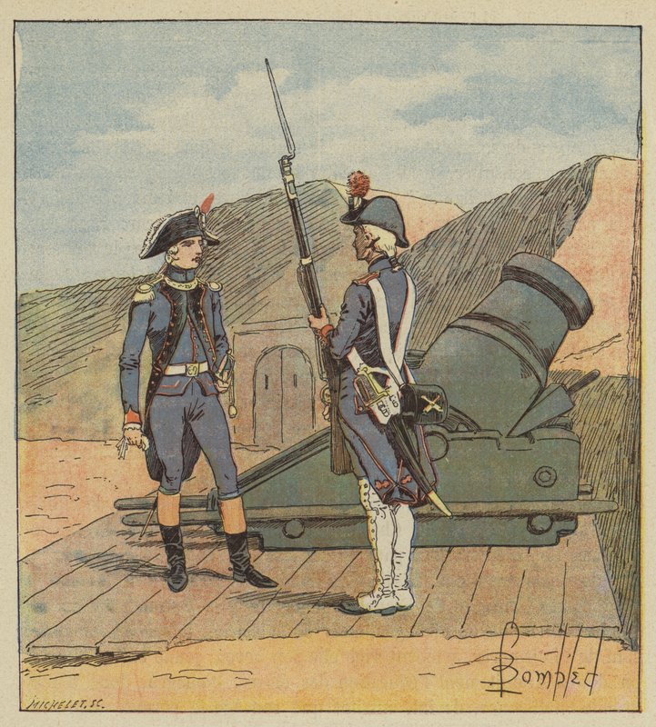 1787年，拿破仑进入了La Fere军团 作者 在路易斯·查尔斯·轰炸之后