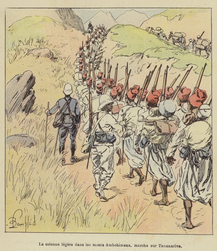 La colonne酒店位于Ambohimena，marche sur Tananarive的monts 作者 在路易斯·查尔斯·轰炸之后