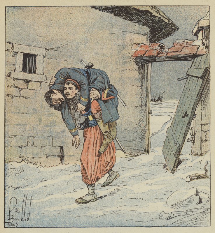 科隆纳四分卫，第2个Zouaves，拯救了他的队长伤害的敌人的手 作者 在路易斯·查尔斯·轰炸之后