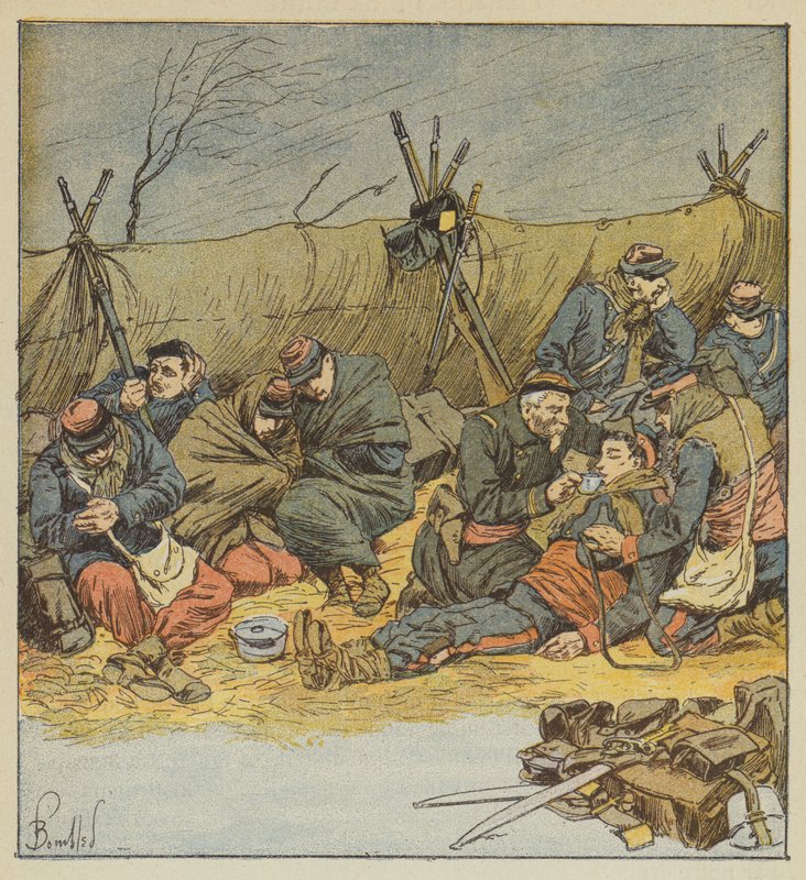 无法留在帐篷里的士兵即兴庇护所 作者 在路易斯·查尔斯·轰炸之后