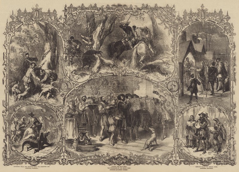 古代的圣诞节 作者 在Myles Birket Foster之后