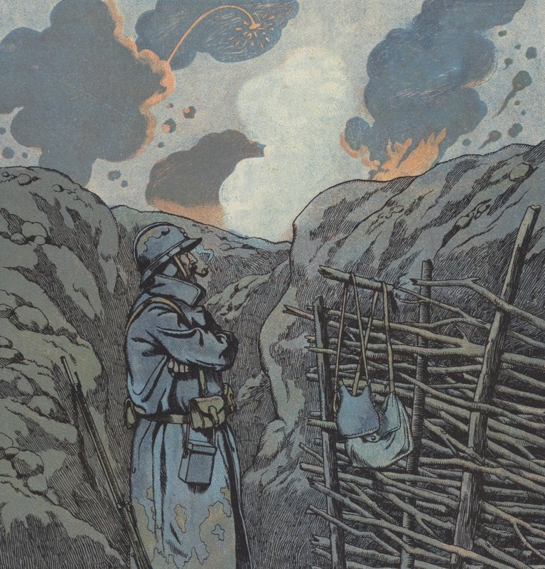 1914-1918 年大战（彩色石版画） 作者 Onfray de Breville Jacques Job的化名