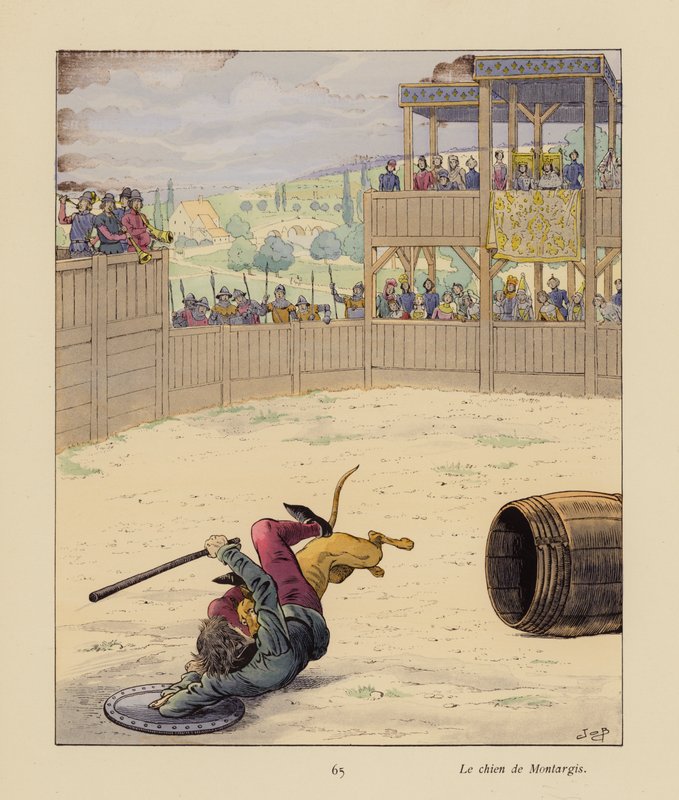 蒙塔吉斯之狗（彩色石版画） 作者 Onfray de Breville Jacques Job的化名