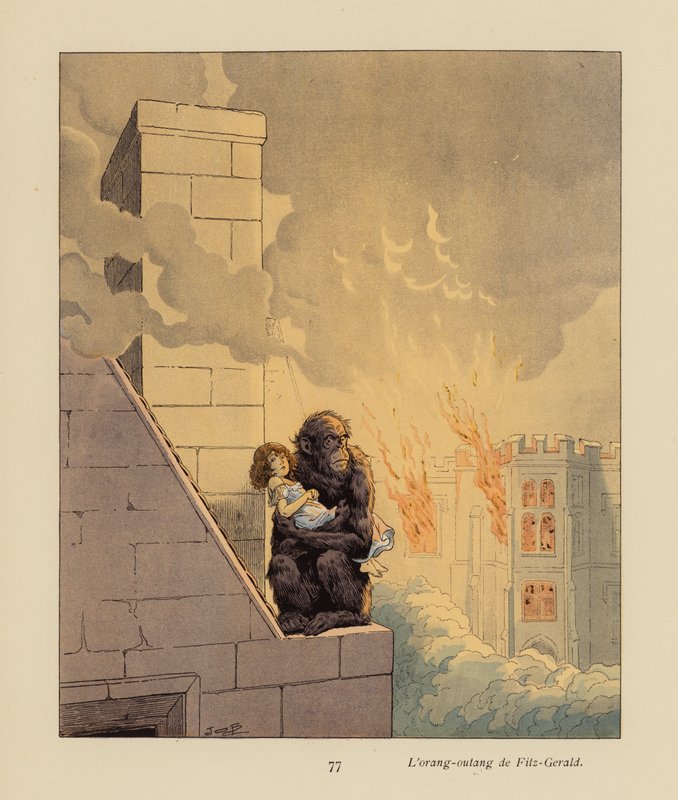 菲茨杰拉德的猩猩（彩色石版画） 作者 Onfray de Breville Jacques Job的化名